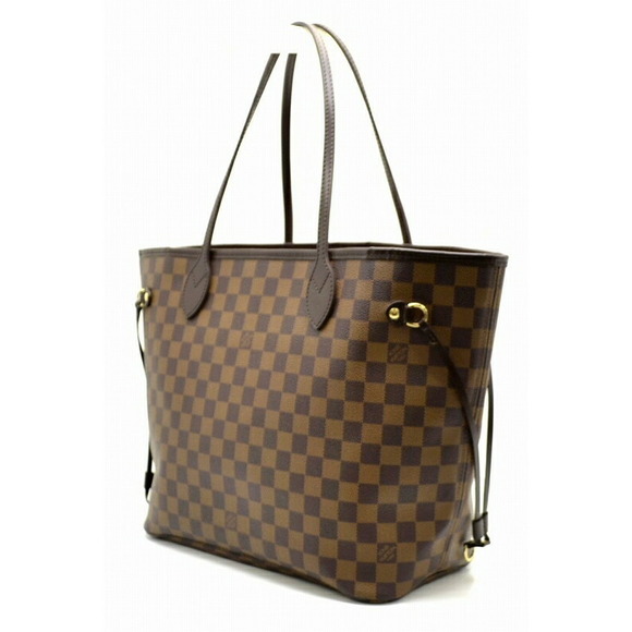 Louis Vuitton Neverfull Brown Canvas Tote Damier Bag MM - Picture 1 of 9